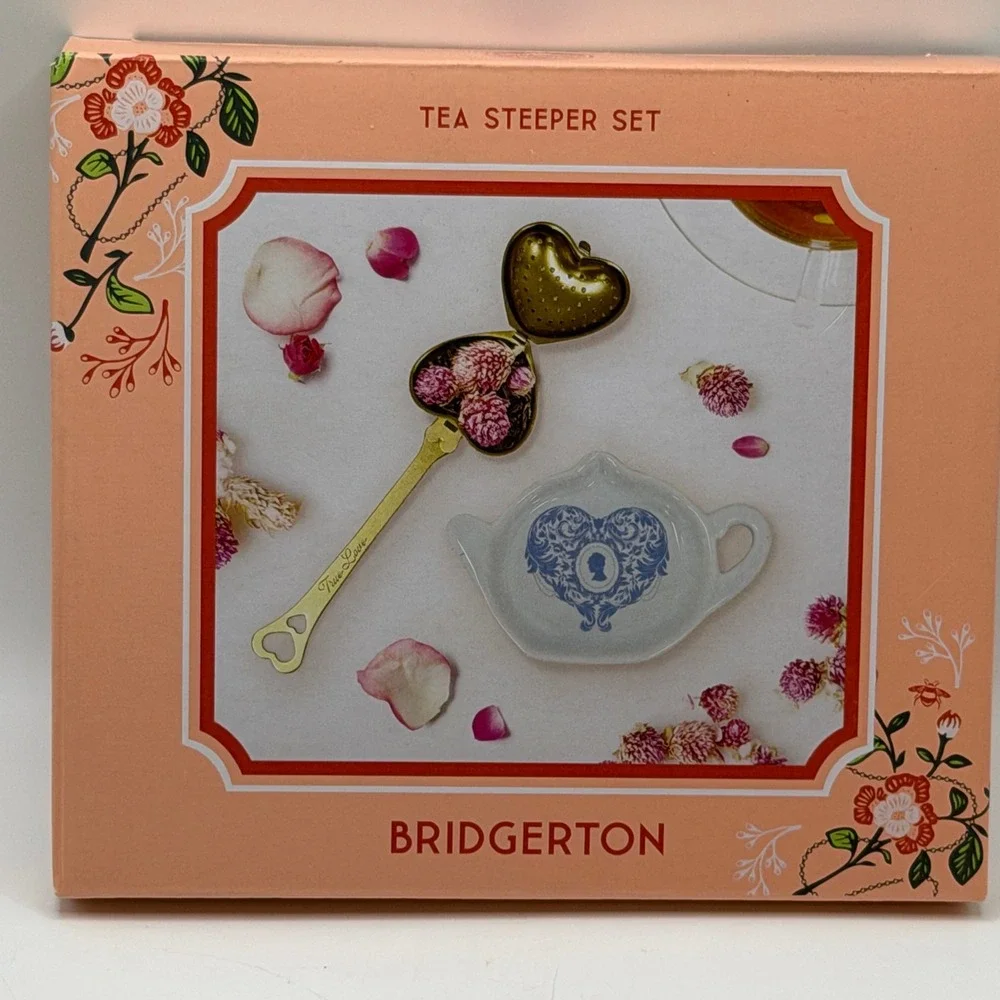 Bridgerton Tea Steeper and Cream & Sugar Set Regencycore Shabby Chic Tea Party